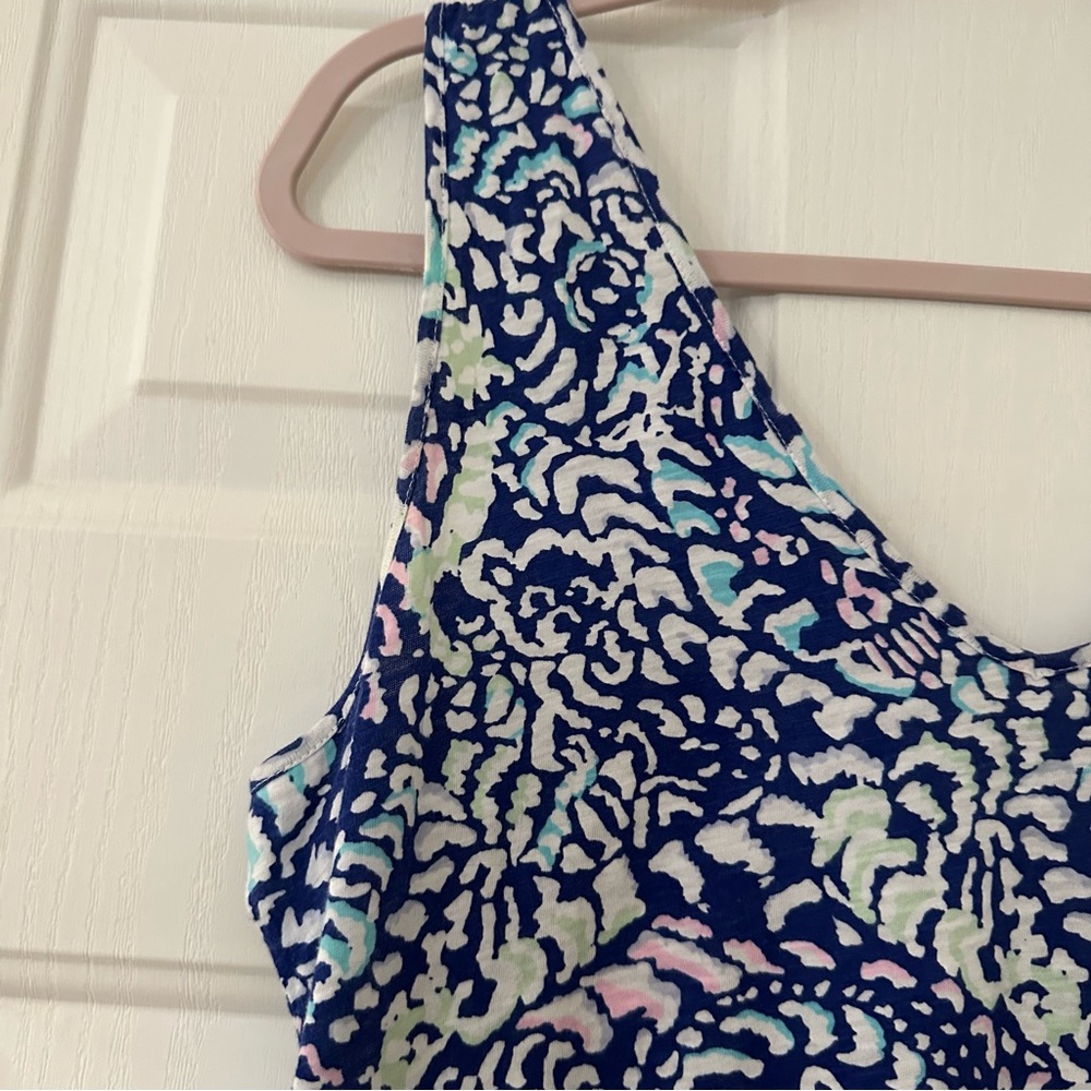 Lilly Pulitzer Gigi Tank in Blue Grotto Move it Or Lose it Size Med - Picture 3 of 7